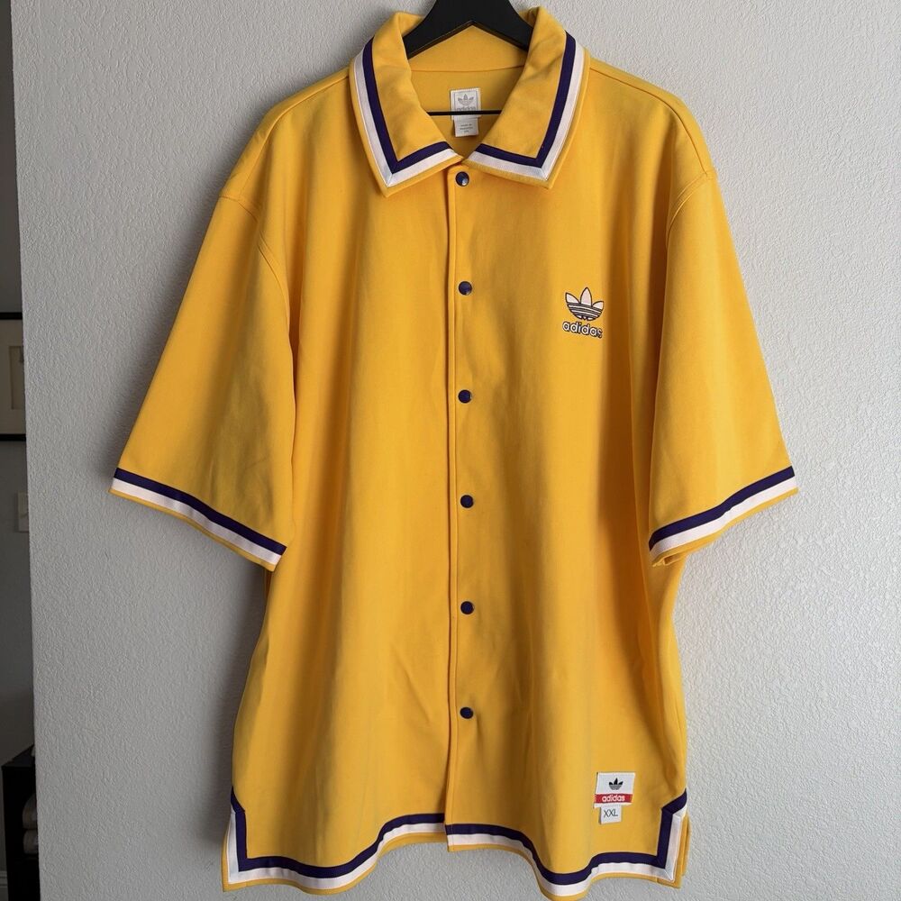VTG Kareem Abdul Jabbar #33 Lakers Adidas Originals Shooting Shirt Men's 2XL